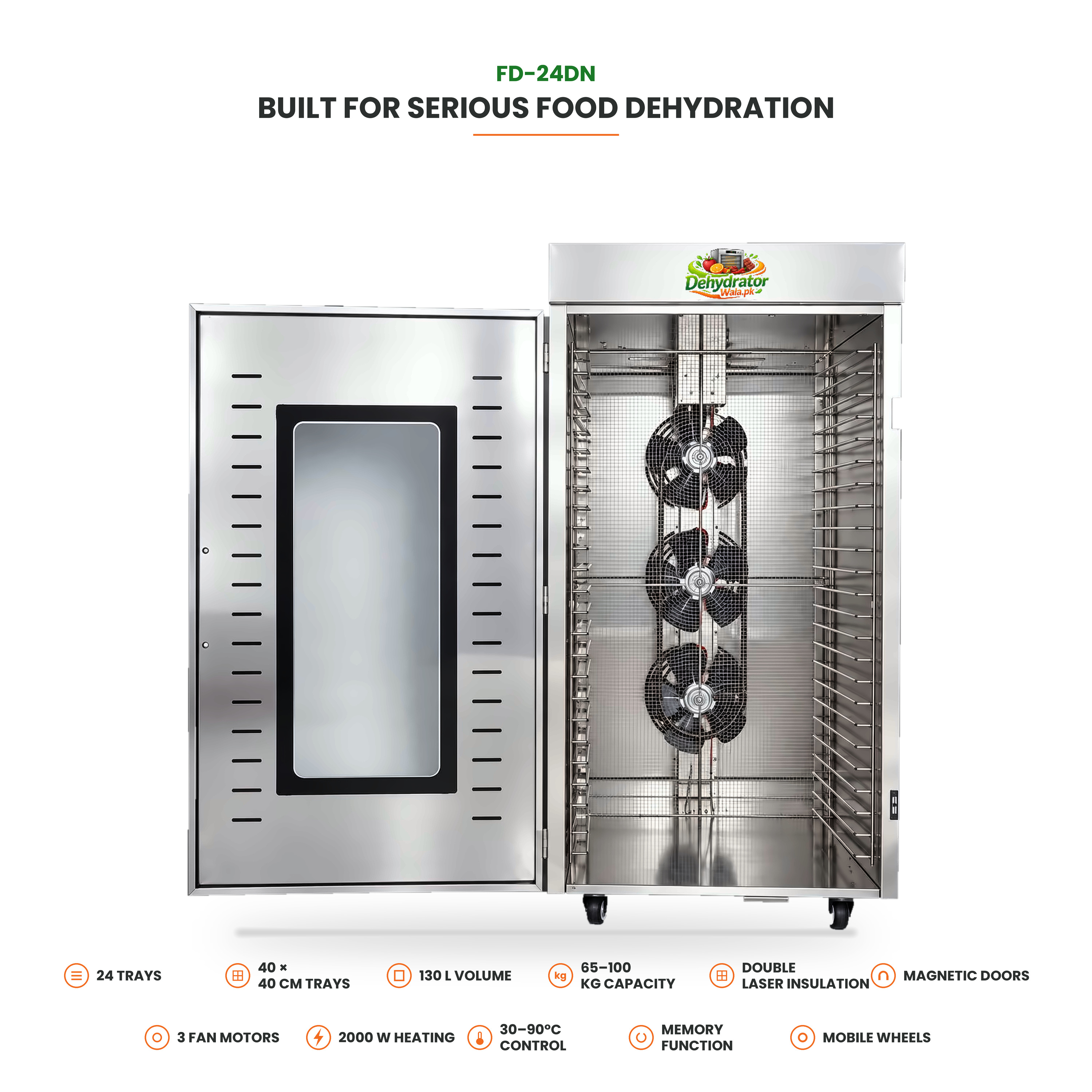 24 Trays Dehydratior Machine dobule layer insulated heavy duty machine in pakistan
